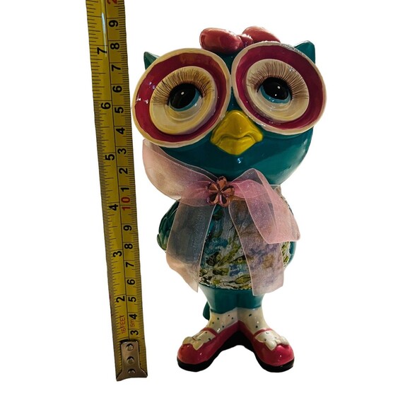 Cracker Barrel Owl Figurine Polka Dots Hits The Spot Colorful Unique Rare - Picture 8 of 14
